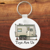 可愛いRVヴィンテージおもちゃハウラーキャンペートトラベルトレーラー キーホルダー (正面)