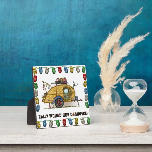 可愛いRVヴィンテージティアドロップキャンパートラベルトレーラー フォトプラーク (インサイチュ)