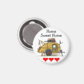 可愛いRVヴィンテージティアドロップキャンパートラベルトレーラー マグネット (正面/裏面)