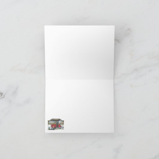 可愛いRVヴィンテージポップアップキャンパー旅行トレーラー カード (内部)