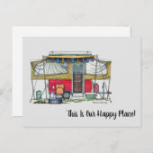 可愛いRVヴィンテージポップアップキャンパー旅行トレーラー ポストカード (正面/裏面)