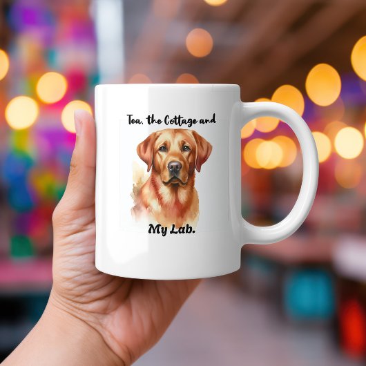 可愛いSandy Brown "Tea and Lab." コーヒーマグカップ
