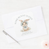 可愛いSome Bunnyは名前の一つ最初の誕生日パーティー スクエアシール (封筒)
