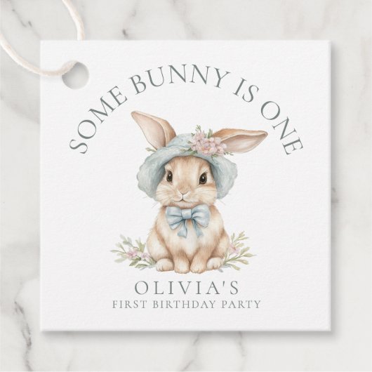 可愛いSome Bunnyは1歳の誕生日ありがとう フェイバータグ (正面)