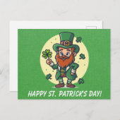 可愛いSt patricks dayアイリッシュレプラーシャンロック ポストカード (正面/裏面)