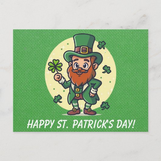 可愛いSt patricks dayアイリッシュレプラーシャンロック ポストカード (正面)