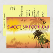 可愛いSweet Sixteenハワイアン・ルアウ招待状 招待状 (正面/裏面)