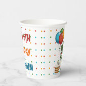 可愛いTレックスとバルーンカラフルハッピーバースデー 紙コップ (右)