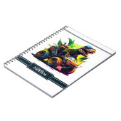 可愛いTレックス乗馬モンスタートラック恐竜の名前 ノートブック (左側)