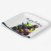 可愛いTレックス乗馬モンスタートラック恐竜誕生日 ペーパープレート (傾斜あり)