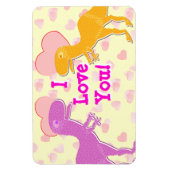 可愛いTレックス恐竜とハート マグネット (縦)