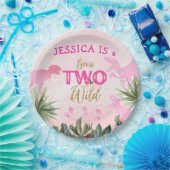 可愛いTレックス恐竜ガール2nd誕生日パーティー ペーパープレート (パーティー)