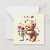 可愛いThank you bear add message ノートカード (正面)