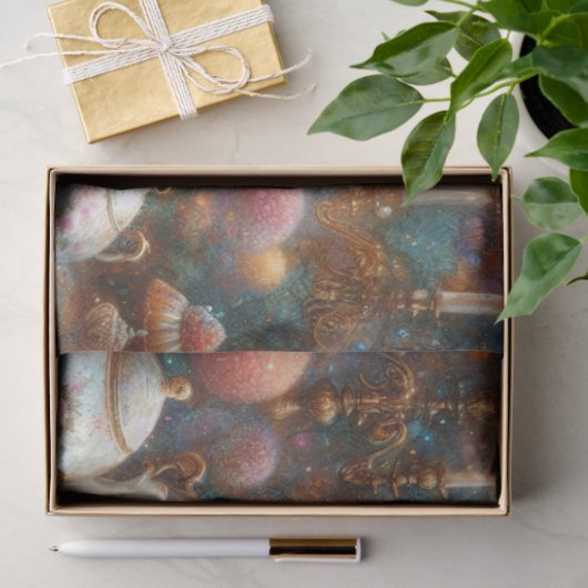 可愛いTuxedo猫とマウスのファンタジーの切り離し。 薄葉紙 (ギフト)