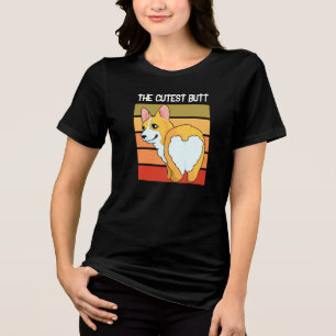 可愛おもしろいいお尻 – ドッグシャツ トライブレンドTシャツ