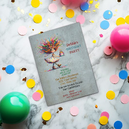 可愛おもしろいいお洒落女 招待状