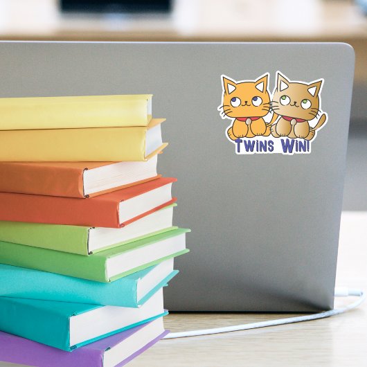 可愛おもしろいいかわいいツイン猫漫画カスタムことわざ シール