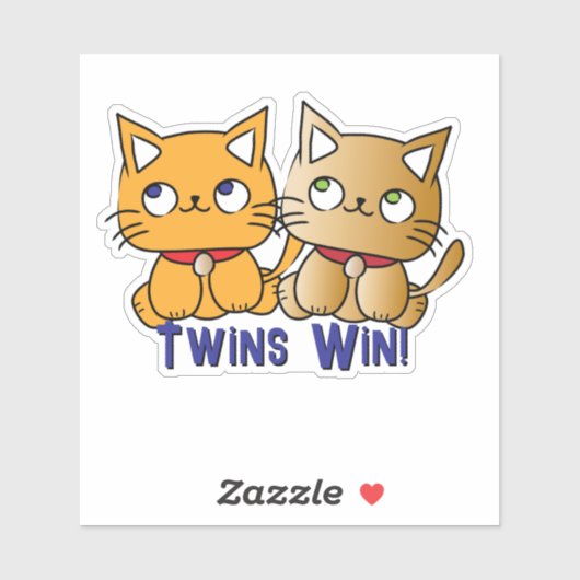 可愛おもしろいいかわいいツイン猫漫画カスタムことわざ シール (シート)