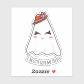 可愛おもしろいいかわいいハロウィーンガール幽霊カスタムカット シール (シート)