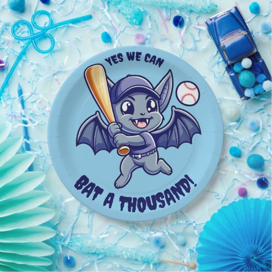 可愛おもしろいいこうもりYes我々はこうもり千 ペーパープレート (パーティー)