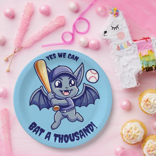 可愛おもしろいいこうもりYes我々はこうもり千 ペーパープレート (パーティー)