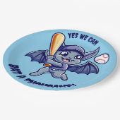 可愛おもしろいいこうもりYes我々はこうもり千 ペーパープレート (アングル)