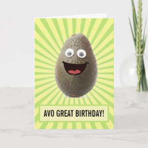 可愛おもしろいいアボカドに素晴らし誕生日 カード