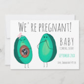 可愛おもしろいいアボカド超音波写真妊娠 案内状 (正面)