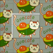 可愛おもしろいいアボカド「アボカト」 ファブリック (タイル)
