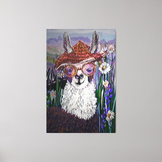 可愛おもしろいいアル保パカよカッコいい キャンバスプリント (正面)