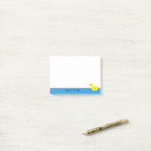 可愛おもしろいいイエローアヒル動物名前をカスタムするポストイット ポストイット (デスク上)