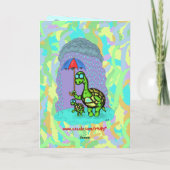 可愛おもしろいいウミガメハッピーバースデーカード カード (裏面)