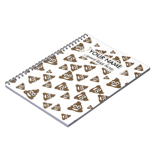 可愛おもしろいいウンチ絵文字パターン ノートブック (左側)