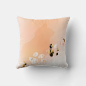 可愛おもしろいいオレンジと白い猫足 クッション (裏面)