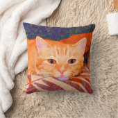 可愛おもしろいいオレンジタビー猫 クッション (ブランケット)