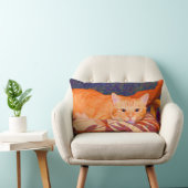 可愛おもしろいいオレンジタビー猫 ランバークッション (椅子)