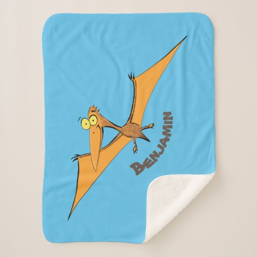 可愛おもしろいいオ飛んでいるレンジ シェルパブランケット (正面)