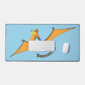 可愛おもしろいいオ飛んでいるレンジ デスクマット (キーボード&マウス)