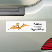 可愛おもしろいいオ飛んでいるレンジ バンパーステッカー (車上)