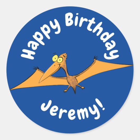 可愛おもしろいいオ飛んでいるレンジ ラウンドシール (正面)