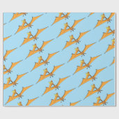 可愛おもしろいいオ飛んでいるレンジ ラッピングペーパー (フラット)