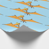 可愛おもしろいいオ飛んでいるレンジ ラッピングペーパー (角)