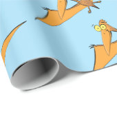 可愛おもしろいいオ飛んでいるレンジ ラッピングペーパー (ロールコーナー)