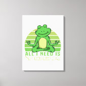 可愛おもしろいいカエルよヨガおもしろい。ヨガのポーズ キャンバスプリント (正面)