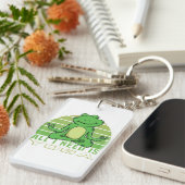 可愛おもしろいいカエルよヨガおもしろい。ヨガのポーズ キーホルダー (正面右)