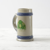 可愛おもしろいいカエルよヨガおもしろい。ヨガのポーズ ビールジョッキ (正面左)