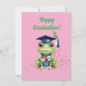 可愛おもしろいいカエル卒業式あいさつカード シーズンカード (正面)