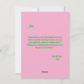 可愛おもしろいいカエル卒業式あいさつカード シーズンカード (裏面)