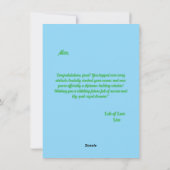 可愛おもしろいいカエル卒業式あいさつカード シーズンカード (裏面)