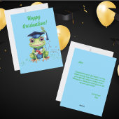 可愛おもしろいいカエル卒業式あいさつカード シーズンカード